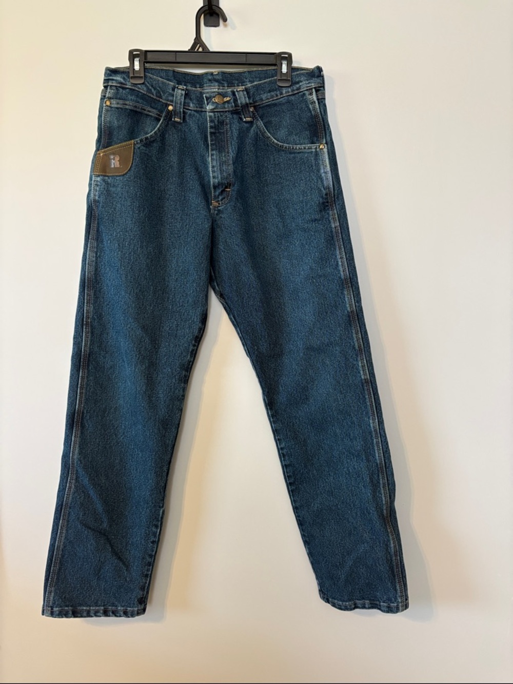 Wrangler Riggs Workwear Straight-Leg Denim Jeans Blue
